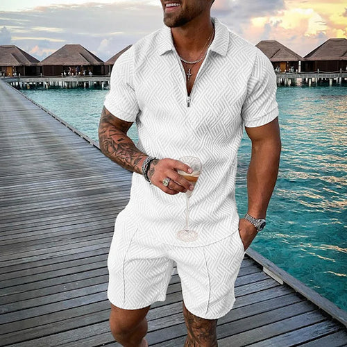 Albin | Infinity White Pikétröja & Shorts Set