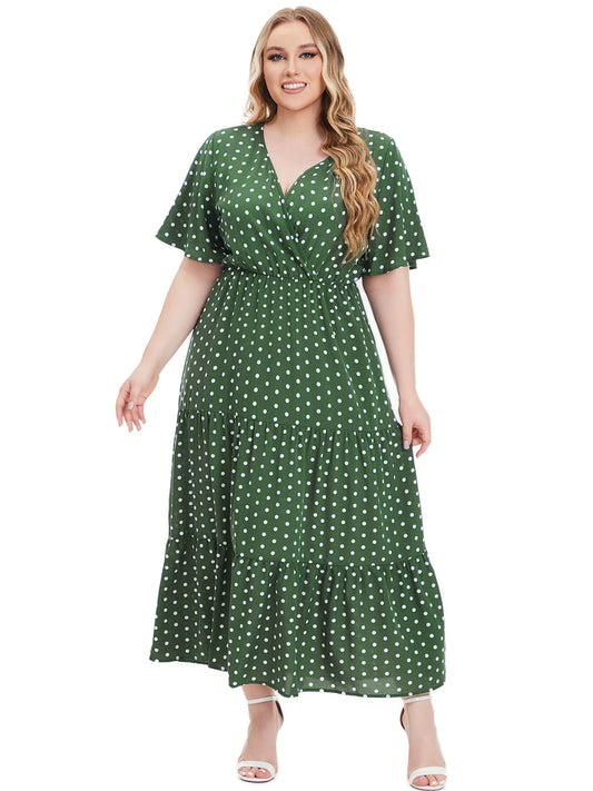 Johanna™ | Plus Size Bohemisk Midi Klänning för Dam