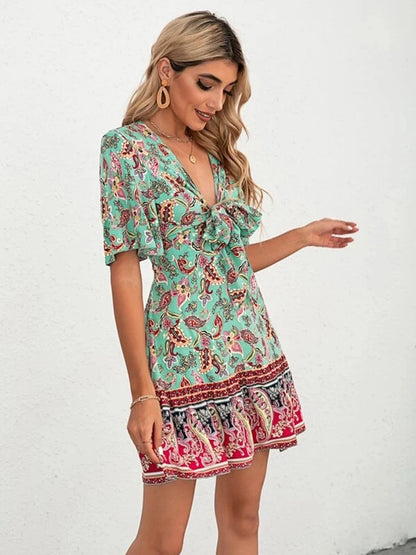 Ebba™ | Somrig Boho Mini Klänning för Dam