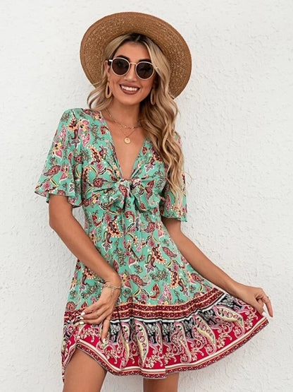 Ebba™ | Somrig Boho Mini Klänning för Dam