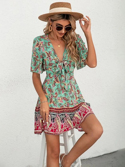 Ebba™ | Somrig Boho Mini Klänning för Dam